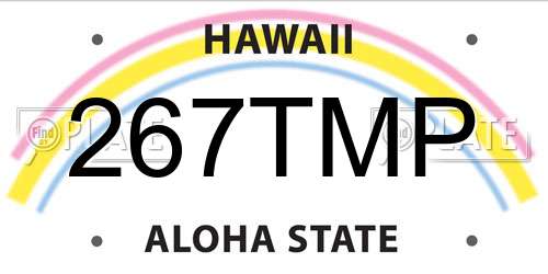 267TMP Hawaii License Plate