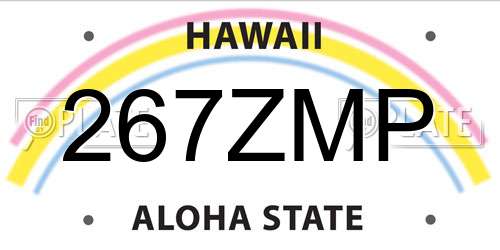 267ZMP Hawaii License Plate