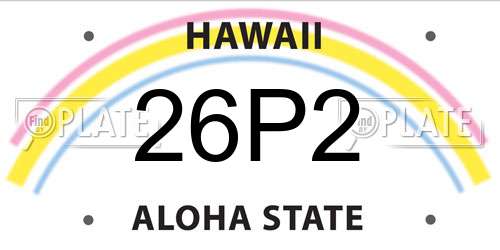 26P2 Hawaii License Plate