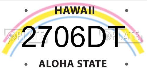 2706DT Hawaii License Plate