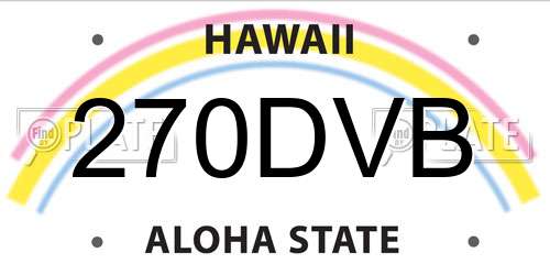 270DVB Hawaii License Plate