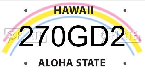 270GD2 Hawaii License Plate