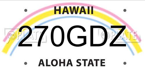 270GDZ Hawaii License Plate