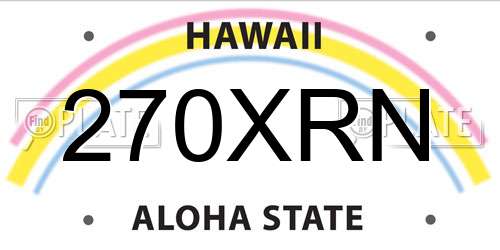 270XRN Hawaii License Plate