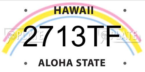 2713TF Hawaii License Plate
