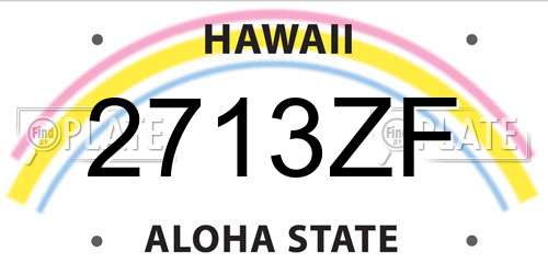 2713ZF Hawaii License Plate