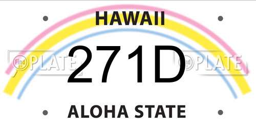 271D Hawaii License Plate