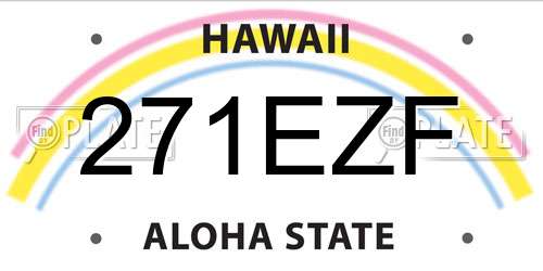 271EZF Hawaii License Plate
