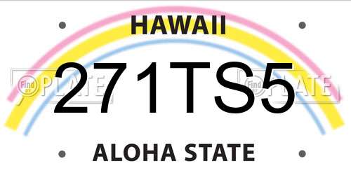 271TS5 Hawaii License Plate