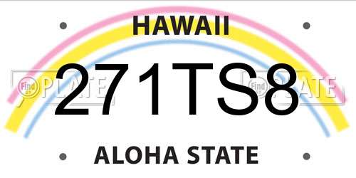 271TS8 Hawaii License Plate