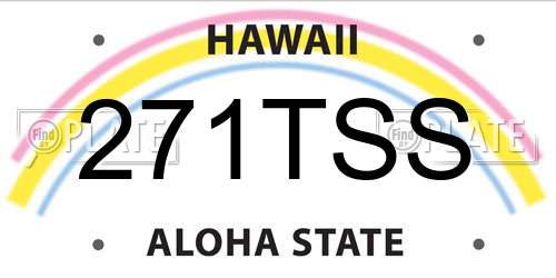 271TSS Hawaii License Plate