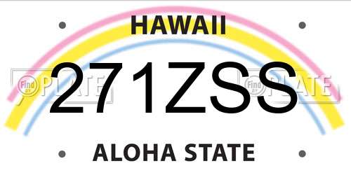 271ZSS Hawaii License Plate