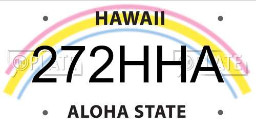 272HHA Hawaii License Plate