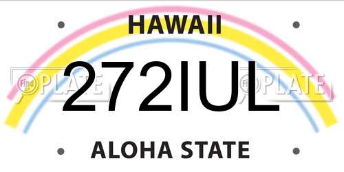 272IUL Hawaii License Plate