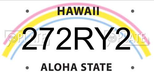 272RY2 Hawaii License Plate