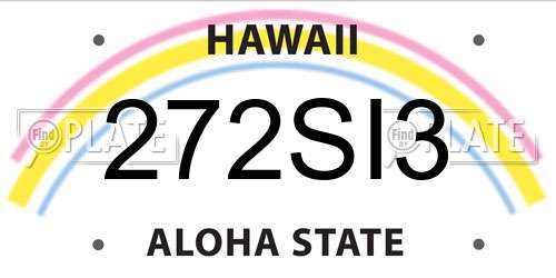 272SI3 Hawaii License Plate