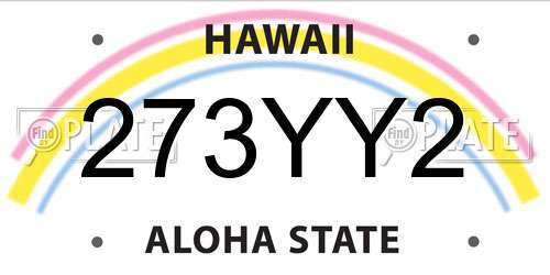273YY2 Hawaii License Plate