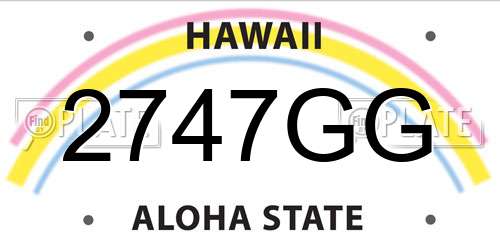 2747GG Hawaii License Plate