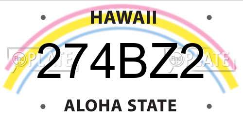 274BZ2 Hawaii License Plate
