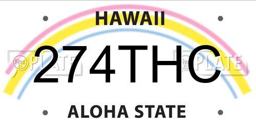 274THC Hawaii License Plate