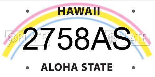 2758AS Hawaii License Plate