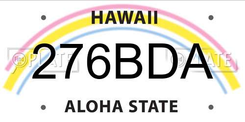 276BDA Hawaii License Plate