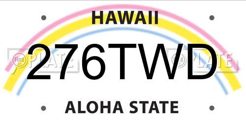 276TWD Hawaii License Plate