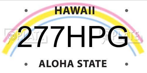 277HPG Hawaii License Plate