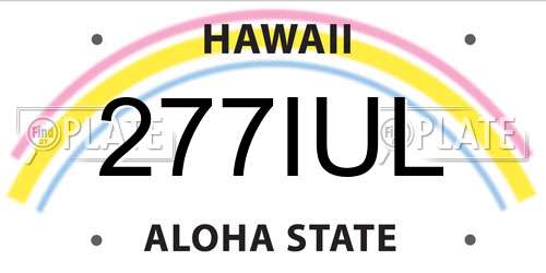 277IUL Hawaii License Plate