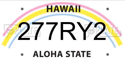 277RY2 Hawaii License Plate