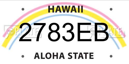 2783EB Hawaii License Plate