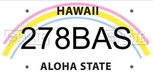 278BAS Hawaii License Plate