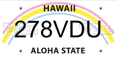 278VDU Hawaii License Plate