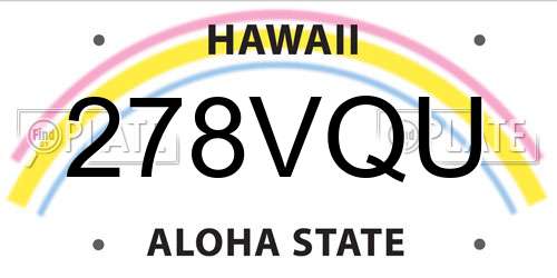 278VQU Hawaii License Plate