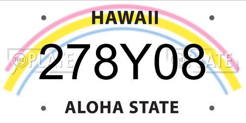 278Y08 Hawaii License Plate