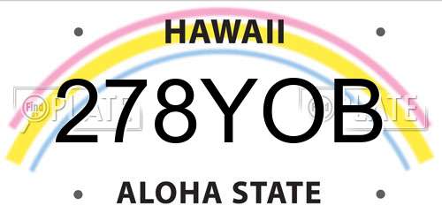278YOB Hawaii License Plate