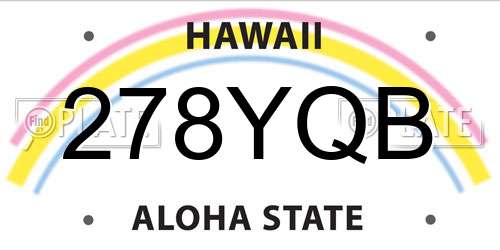 278YQB Hawaii License Plate