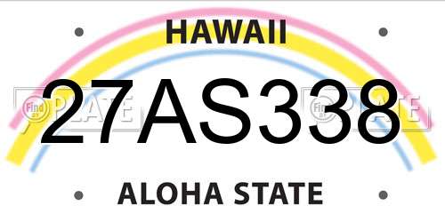 27AS338 Hawaii License Plate