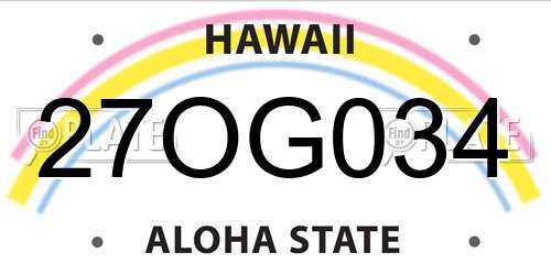 27OG034 Hawaii License Plate