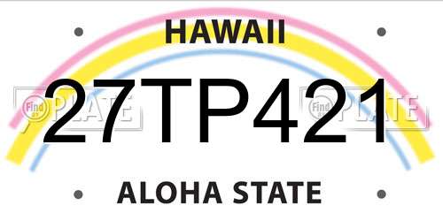 27TP421 Hawaii License Plate