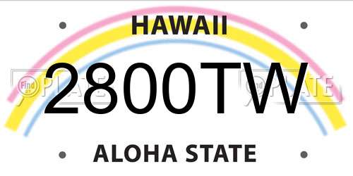 2800TW Hawaii License Plate