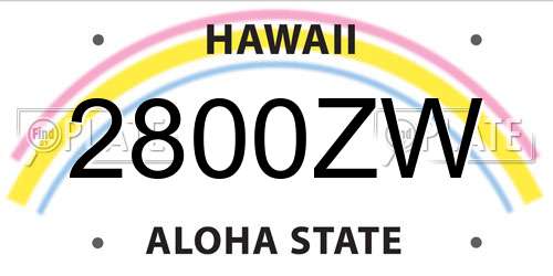 2800ZW Hawaii License Plate