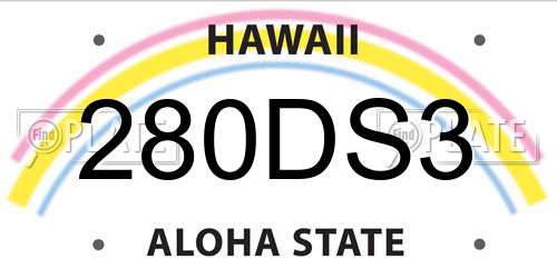 280DS3 Hawaii License Plate