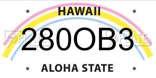 280OB3 Hawaii License Plate