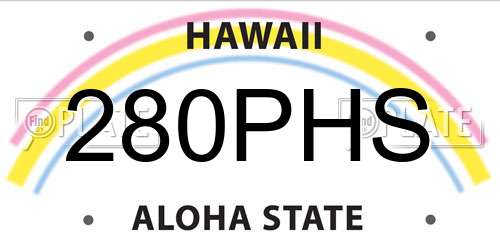 280PHS Hawaii License Plate