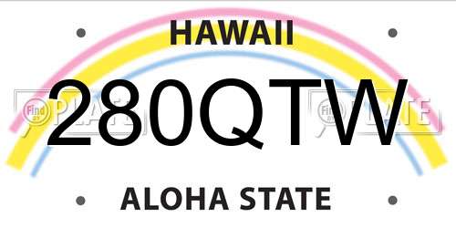 280QTW Hawaii License Plate