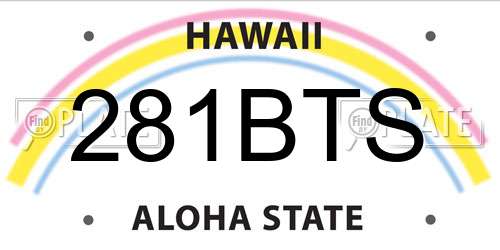 281BTS Hawaii License Plate