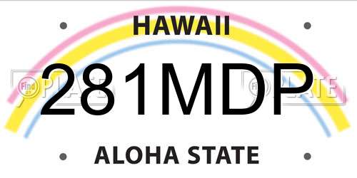 281MDP Hawaii License Plate