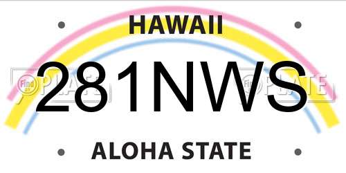 281NWS Hawaii License Plate