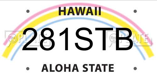 281STB Hawaii License Plate